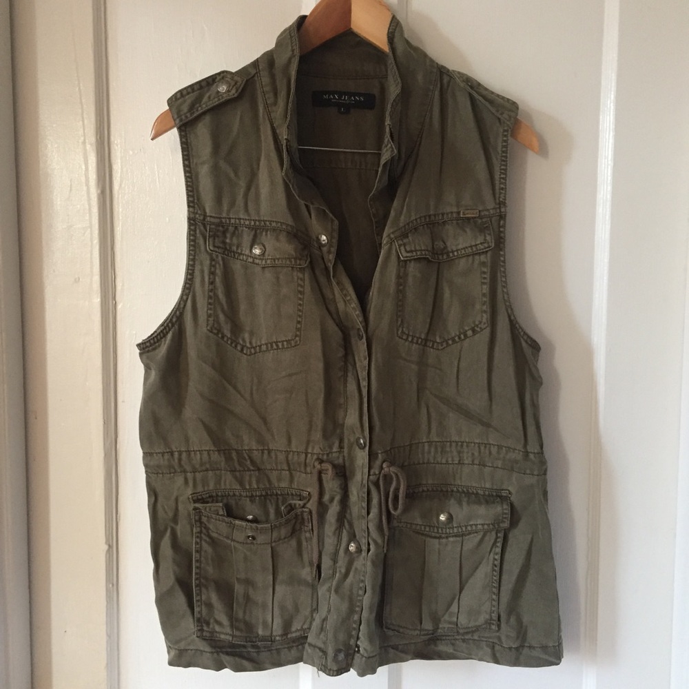 Max Jeans Cargo Army-style Vest Size L